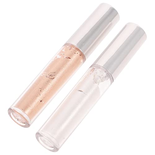 OUNONA Flüssiger Lidschatten 2Stücke Glitzer Highlighter Hochpigmentiert Schnelltrocknend für Augen Make Up Vielseitig Einsetzbar von OUNONA
