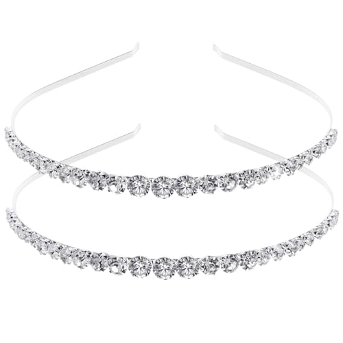 OUNONA 2 Stücke Strass Haarbänder für Mädchen Kreative Kopfbedeckung Leichte Haarschmuck Accessoires für Partys und Feiern von OUNONA