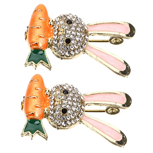 OUNONA 2stücke Hübsches Hase Broschen Für Kleidung Kreative Anstecknadeln Aus Strapazierfähiger Legierung Für Jacken Hüte Geschenk Für Frauen Und Mädchen von OUNONA