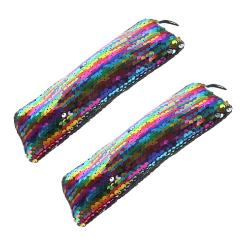OUNONA 2Stücke Kosmetiktasche Klein mit Pailletten Make Up für Lippenstift und Toilettenartikel Multifunktionale Aufbewahrungstasche für Damen im Täglichen Gebrauch von OUNONA