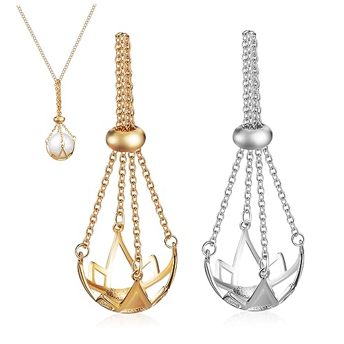 OUNONA 2Stücke Kristallstein Halskettenhalter Minimalistisch Vielseitig DIY Schmuck Zubehör für Damen Anlaufbeständig Platin von OUNONA