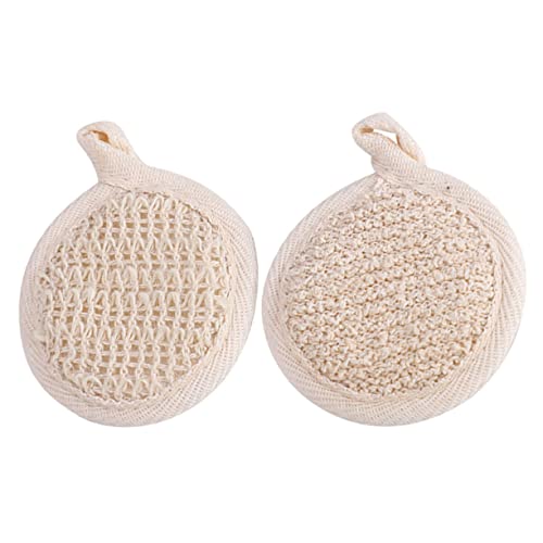 OUNONA 2Stücke Langlebige Körperhaut Scrubber Handtücher Peeling Badpinsel Für Sanfte Reinigung Badewanne Baumwoll Und Leinenmaterial von OUNONA