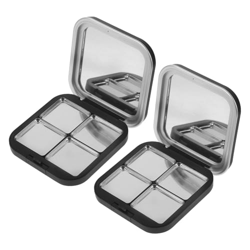 OUNONA 2stücke Leere Lidschattenpaletten Schwarze Make-up-paletten-Organizer Kompakt Und Tragbar Für Lidschatten Lippenstift Und Mehr von OUNONA