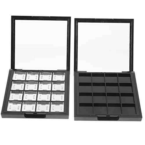 OUNONA Lidschatten Aufbewahrungsbox 2 Stücke Leere Lidschattenpalette Selbstgemacht Kosmetik Organizer Geruchsneutrales Material für Lidschatten und Lippenstift von OUNONA