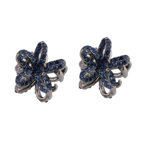 OUNONA 2 Stück Kleine Haarspangen für Haarknoten Kleiner Haarklammern für Damen Haarklammern zur Frisuren Styling Tragbare Haarclips für Reisen Blumen Haaraccessoires von OUNONA