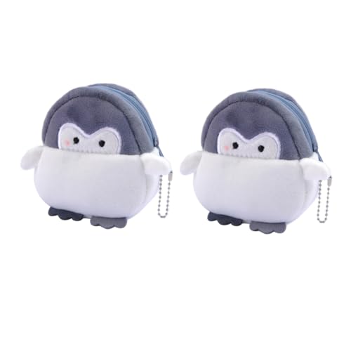 OUNONA 2 Stück Plüsch Pinguin Geldbörse für Mädchen Kleiner Münzbeutel für Schlüssel Lippenstift Karten Süße Aufbewahrungstasche für Reisen und Alltag von OUNONA