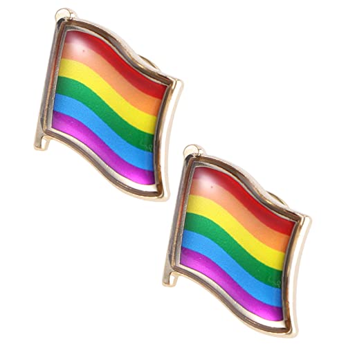 OUNONA 2Stücke Regenbogen Broschen Lgbt Pride Abzeichen für Hochzeiten Valentinstag Jubiläen Kreative Modeaccessoires für Hemden Jacken Taschen und von OUNONA