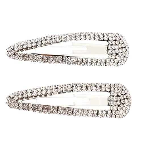 OUNONA 2Stücke Rhinestone Haarspangen Große Funkelnde Metall Haarclips für Frauen für Hochzeiten Partys Eleganter Haarschmuck mit Strasssteinen von OUNONA