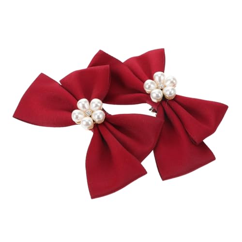 OUNONA 2Stücke Schuhclips mit Schleife und Perlen für Hochzeiten Brautschuhe und Festliche Anlässe Dekorative Schuhschnallen für Damen mit Romantischem Touch und Vielseitiger Anwendung von OUNONA