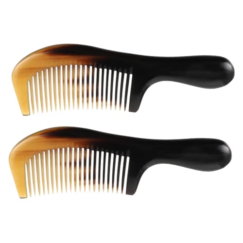 OUNONA 2stücke Hörnerkamm Aus Ochsenhorn Friseurkamm Für Lockiges Haar Haarkamm Zum Kämmen Bei Shampoonieren Natürlicher Kamm Für Männer Und Frauen von OUNONA