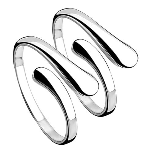 OUNONA 2Stücke Verstellbare Geometrische Offene Kreisringe für Damen Einzigartiges Kreuzdesign Kupfer für Täglichen Gebrauch Partys Dates Stilvolles Finger von OUNONA