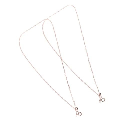 OUNONA Kupfer Halskettenkette 2 Stücke Selbstgemacht Schmuckkette 18K Rosevergoldete Wasserwelle Langlebig für Anhänger und Schmuckherstellung von OUNONA