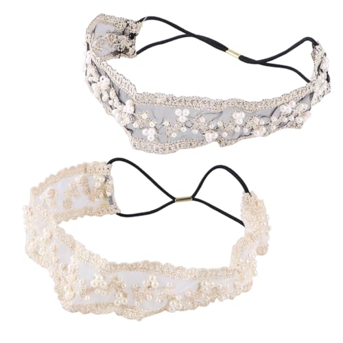 OUNONA 2stücke Stilvolle Spitzen-haarbänder Mit Perlen Für Damen Elastische Haarschmuck-accessoires in Schwarz Und Beige Für Hochzeiten Feste Fotoshootings Und Alltag OUNONA 2stücke Stilvolle Spitzen-haarbänder Mit Perlen Für Damen Elastische Haarschmuck-accessoires in Schwarz Und Beige Für Hochzeiten Feste Fotoshootings Und Alltag von OUNONA