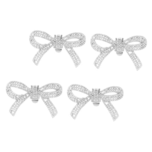 OUNONA 2paare Schuhclips Mit Strass Für Damen Abnehmbare Schleifenclips Als Schuhzubehör Für Absätze Dekorative Kristallanhänger Für Hochzeit Und Partys Silberfarben von OUNONA