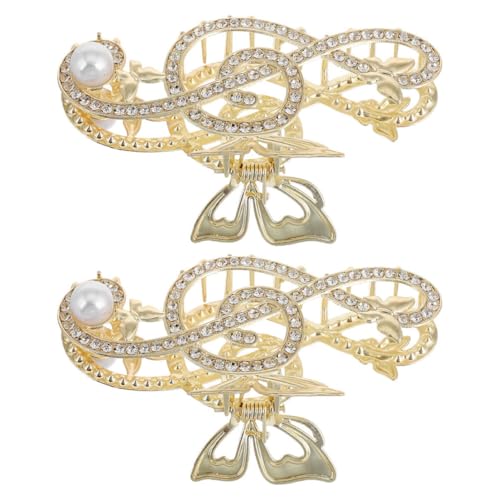 OUNONA 2stücke Haarklammern Mit Strasssteinen Für Mädchen Große Rutschfeste Haarklammern Mit Strassperlen Musiknoten-haarstyling-clips Für Dickes Haar Haarschmuck Für Hochzeiten Und von OUNONA
