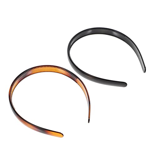 OUNONA 2stücke Haarreifen Mit Zahn-design Schlichte Stirnbänder Aus Robustem Material Anti-rutsch Kopfbedeckungen Für Damen Im Täglichen Stil von OUNONA