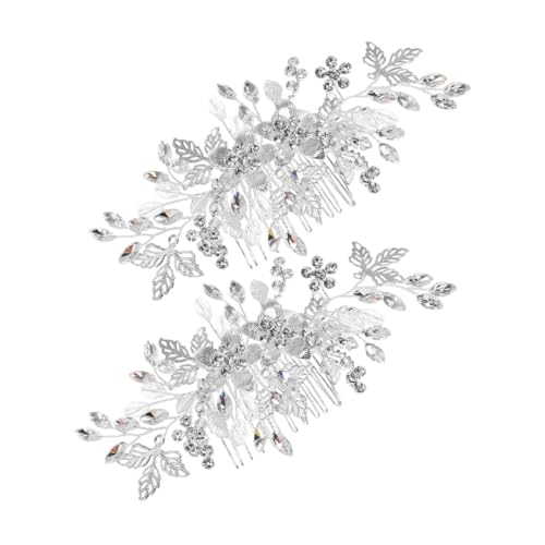 OUNONA 2stücke Hochzeitshaarkamm Mit Strasssteinen Für Braut Seitenkämme Brautschmuck Haarschmuck Kopfbedeckung Hochzeitsaccessoires Für Frauen von OUNONA