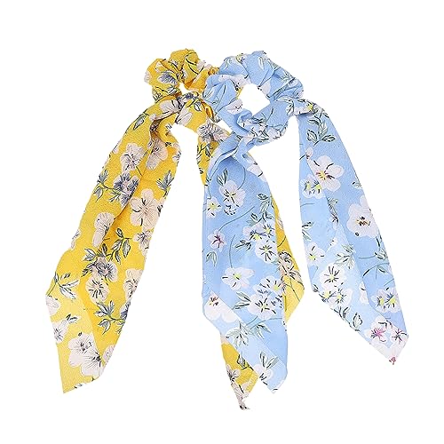 OUNONA 2stücke Langes Haargummi Bedruckte Haargummis Haarringe Für Frauen Mädchen Als Dekorativer Kopfschmuck Für Jeden Anlass von OUNONA