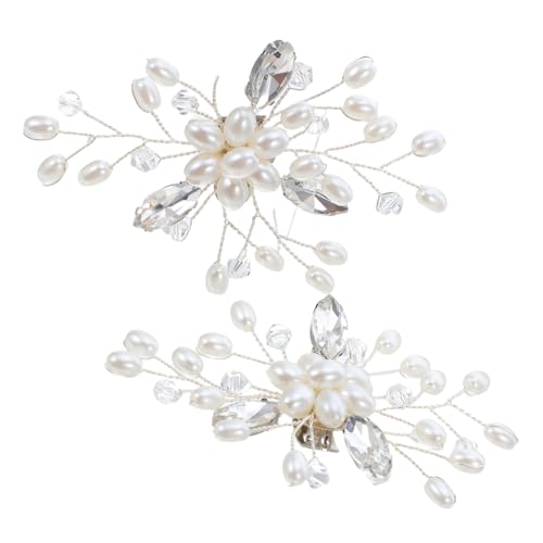 OUNONA 2stücke Perlen-schuhdekorationen Mit Strasssteinen Abnehmbare Braut-schuhschnallen-clips Mit Hochzeitsblumenmuster Dekorative Schuhzubehör Für Damen von OUNONA