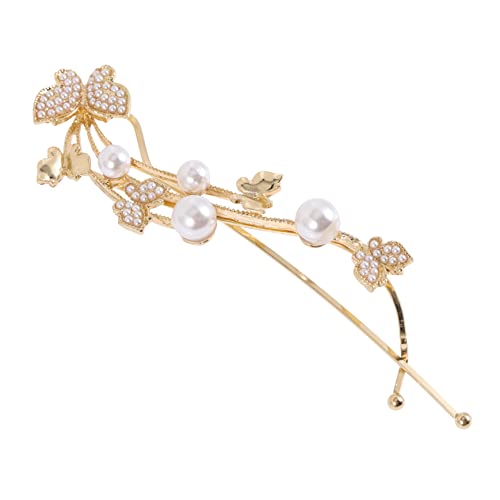 OUNONA 2stücke Schmetterlings-perlen-haarspange Im Retro-stil Chinesischer Stil Haar-accessoires Für Frauen Passend Zu Verschiedenen Frisuren Und Anlässen von OUNONA