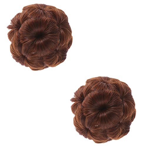 OUNONA 2stücke Pferdeschwanz Hochsteckfrisur Chignon Haarknoten Clips Für Damen Mädchen Rot Synthetische Haarverlängerung Mit Haarkamm Leicht Anzubringen Für Alltag Feiern von OUNONA