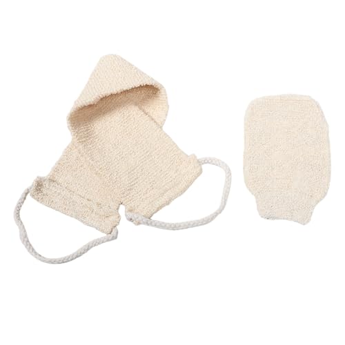 OUNONA 2stücke Rückenwaschhandschuhe Und Körperpeelingtücher Natürliches Sisal-peeling Körperwäscher Waschlappen Handschuh Für Damen Und Herren Dusche Beige Rückenschrubber Und von OUNONA