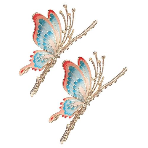 OUNONA 2stücke Schmetterlings-haarklammern Schmetterlings-clips Für Frauen Zarte Haarklammern Aus Hochwertigem Material Langlebig Und Robust Einfach Zu Verwenden Tolles Haarstyling-tool von OUNONA