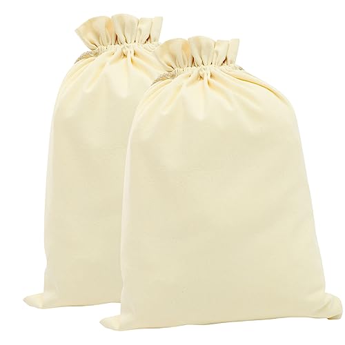 OUNONA 2stücke Baumwoll-brotbeutel Mit Kordelzug Wiederverwendbare Beutel Für Brot Mehl Und Snacks Rustikale Brotsacker Für Küche Und Aufbewahrung von OUNONA