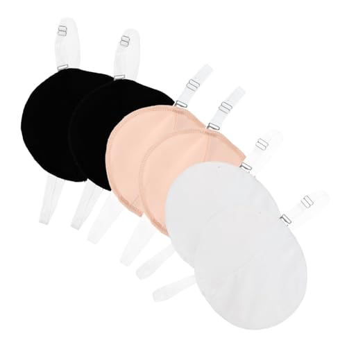 OUNONA 3 Paare Waschbare Achselpads für Damen Schweißabsorbierende Unterarm Einlagen und Hautfarben Wiederverwendbar Schnell Trocknend und Hautfreundlich von OUNONA
