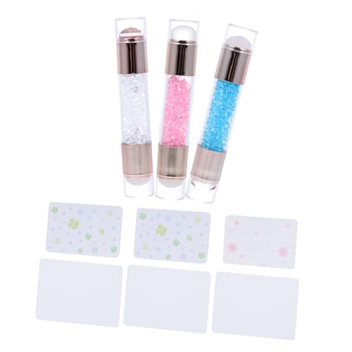 OUNONA 3 Sätze Teiliges Nail Art Stamper Doppelseitiger Silikon Stempel French Tip Maniküre DIY Nagelkunst Werkzeug Kompakt Leicht für Zuhause und Salon Geeignet von OUNONA