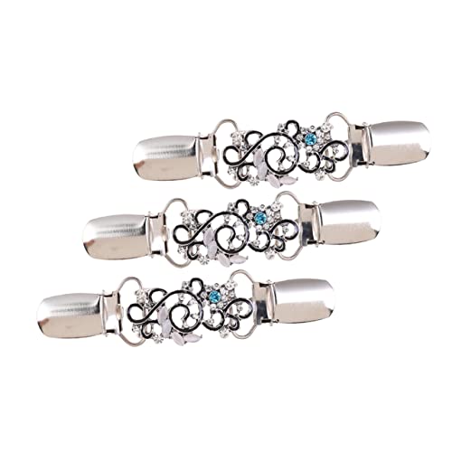 OUNONA 3 Stück Damen Cardigan Clips Broschen für Kleidung Schal und Pullover Clip Accessoires Hochwertigem Legierungsmaterial für Besondere Anlässe und Tägliche Outfits von OUNONA