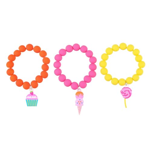 OUNONA 3 Stück Lollipop Perlenarmband für Eiscreme Anhänger Armband für Mädchen für Geburtstagsfeiern und Alltag Farbenfroh und von OUNONA