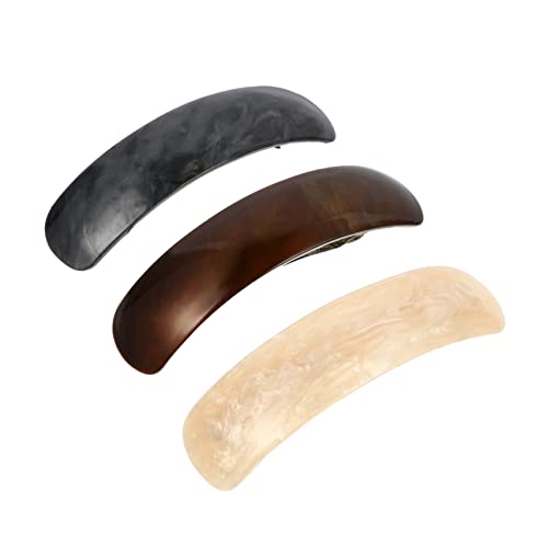 OUNONA 3 Stück Teiliges Acryl Retro Haarklammern für Damen Rutschfeste Haarspangen Haarschmuck Accessoires für Braun Weiß von OUNONA