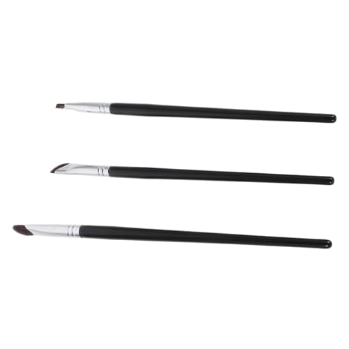 OUNONA 3stücke Lidschatten-wischpinsel Mit Flachem Ende Und Abgewinkelten Pinseln Für Augen-konturierung Verblenden Und Auftragen Von Lidschatten Kompaktes Kosmetikpinselset Mit Etui von OUNONA