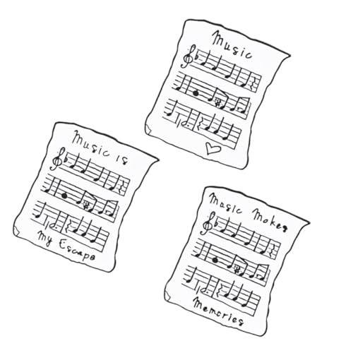 OUNONA 3 Stück Teiliges Cartoon Musiknoten Brosche aus Legierung Anstecknadeln für Kleidung Taschen Hüte Vielseitiges Accessoire Langlebiger Hautfreundlich Geschenkidee von OUNONA