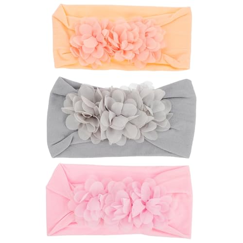 OUNONA 3 Stück Teiliges Haarband mit Blume Elastisches Flexibles Stirnband für Kleinkinder Mädchen Bunte Niedliche Kopfbedeckung für Partys Fotoshootings und Geschenkideen von OUNONA