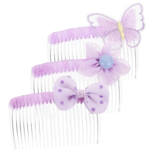 OUNONA 3 Stück Teiliges Haarkamm aus Farbigem Netzstoff mit Schmetterlingsdesign für Damen Modisches Haar Accessoire Bequem Tragbar Schonend zu Haaren für Partys und Festliche Anlässe von OUNONA