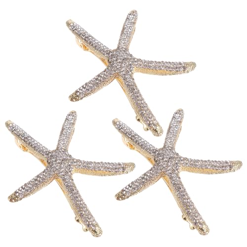 OUNONA 3 Stück Teiliges Haarschmuck Strasssteinen Rutschfeste Haarklammern aus Legierung Vintage Goldfarbene Haarspangen für Frauen und Mädchen Modische Haarschmuck accessoires für von OUNONA