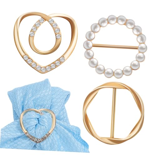 OUNONA 3 Stück Teiliges Hemd und Schalclips Funkelnde Strass und Perlenringe für Shirts und Kleider Dekorative Clips für Schals und Modeaccessoires von OUNONA