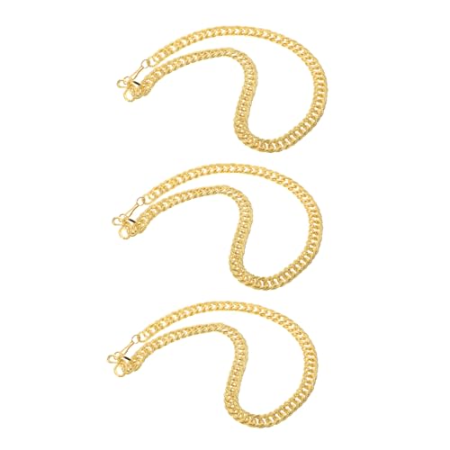 OUNONA 3 Stück Übertriebene Simulierte Goldene Halskette für Männer Hip Hop Halskette Nickelfrei Hochglanzpoliert Partyschmuck von OUNONA