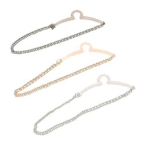 OUNONA 3 Stück Teiliges Krawattenkette Kupfer Stilvolle Gliederkette Krawattenclip Kragenbrosche Passend für Anzug Hochzeit Business Formelle Anlässe von OUNONA