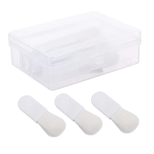 OUNONA 3 Stück Teiliges Mini Make Up Pinselset mit Aufbewahrungsbox Weiche Synthetische Borsten Kompakt und Leicht für Losen Puder Tragbares Beauty Tool für Damen und Zufällige Farbe von OUNONA