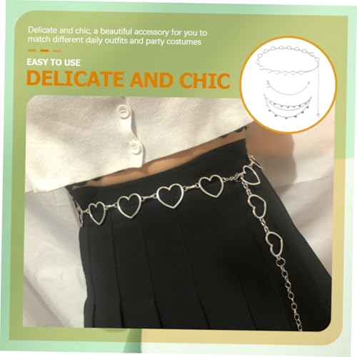 OUNONA 3 Stück Teiliges Punk Hosenkettenset mit Schmetterling und Herz Robuste Metall Waist Chain als Stylisches Jeans Accessoire für Damen und Herren Modischer Gürtel Ersatz für Party von OUNONA