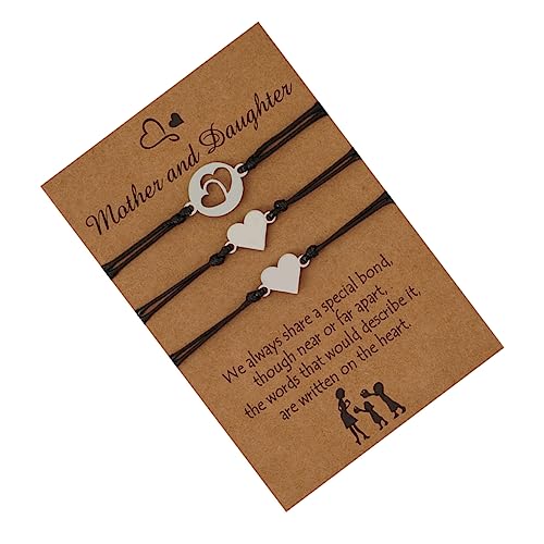 OUNONA 3 Stück Teiliges Set Handgewebtes Armband mit Hollow Love Anhänger Damen Armband für Besondere Anlässe als zu Geburtstag Weihnachten und von OUNONA