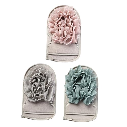 OUNONA 3 Stück Teiliges Set Peelinghandschuhe Exfolierende Duschhandschuhe für Körperpflege Wiederverwendbar Blau Hellbraun und Geeignet für Männer und Zufällige Farbe Zufällige Farbe von OUNONA