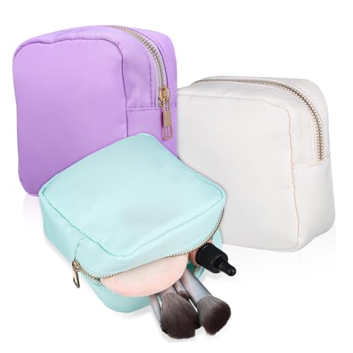 OUNONA 3 Stück Teiliges wasserdichte Nylon Kosmetiktaschen mit Reißverschluss Kompakt Leicht Farblich Sortiert für Damen Reise und Alltag Vielseitiger Make Up Organizer und Perioden von OUNONA