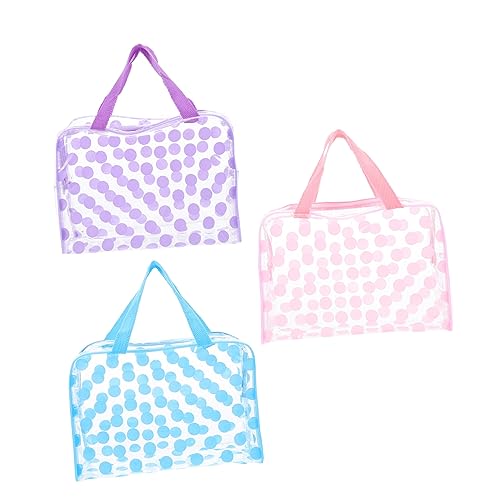 OUNONA 3 Stück Transparente Kulturbeutel Aus PVC Kosmetiktaschen Für Reisen Große Kapazität Und Leicht Für Damen Und Herren Praktischer Make up Organizer von OUNONA