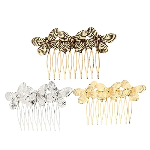 OUNONA 3 Stück Vintage Teiliges Schmetterling Haarkamm aus Hochwertiger Legierung Eleganter Brautschmuck für Hochzeit Party und Festliche Anlässe Stilvolles Haarschmuck Accessoire für von OUNONA