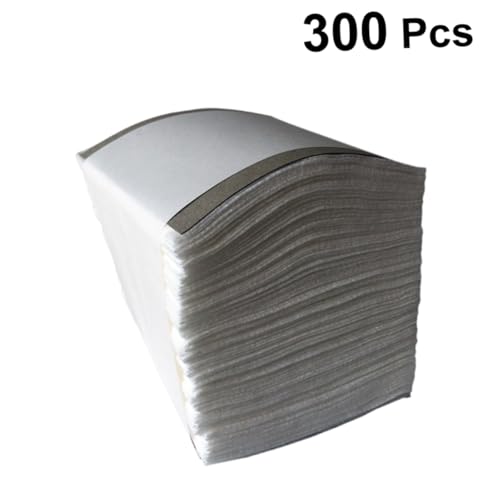 OUNONA 300stücke Vliesblätter Faltbare Gesichtspflegetücher Für Salon Und Heimgebrauch Make-up-entferner-pads Saugfähig Und Hygienisch Weiß von OUNONA