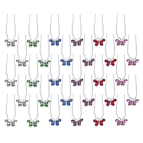 OUNONA 30stücke Haarnadeln U-förmig Mit Strass Haarstaben Für Damen Für Hochzeit Party Freizeit Feiern Einzigartiges Geschenk von OUNONA